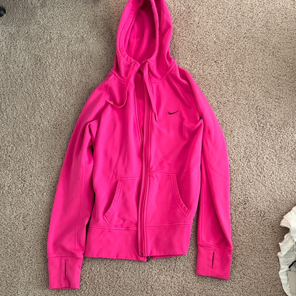 Nike Fuchsia Pink Full-Zip Hoodie, Women’s- sz SMALL